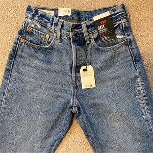 Levi’s 501 Cropped High Rise Straight Leg Jeans Size 24